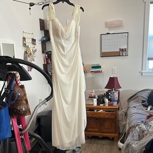 Xscape White Dress with Elegant Detailing